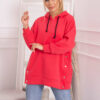 Insulated sweatshirt with snap studs raspberry