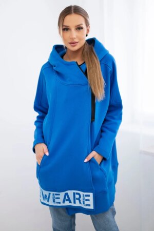 Insulated sweatshirt with zipper blue-purple