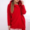 Insulated sweatshirt with zipper red