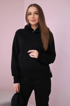 Insulated turtleneck and hood set black