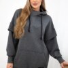 Insulated turtleneck sweatshirt made of graphite