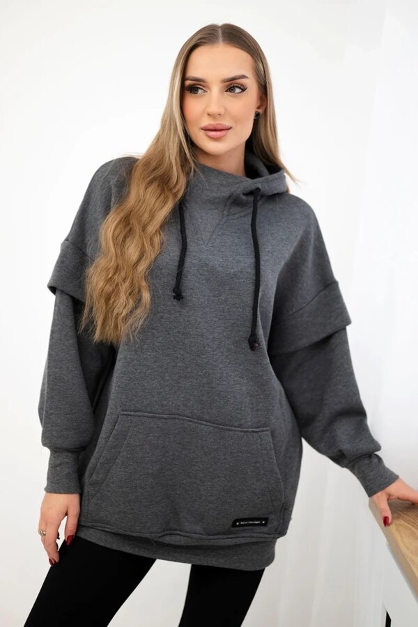 Insulated turtleneck sweatshirt made of graphite