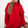 Insulated turtleneck sweatshirt red