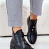 Insulated women's ankle boots on a flat heel made of eco leather S.Barski black