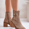 Insulated women's ankle boots on heel beige Vailia