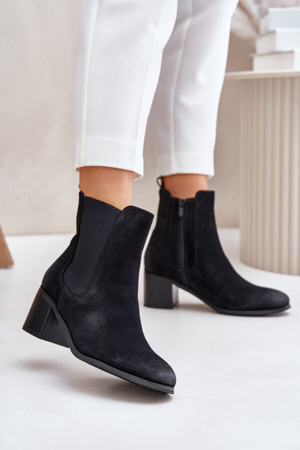 Insulated women's ankle boots with heels black Radeya