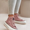 Insulated women's sneakers on the eco leather platform Big Star pink
