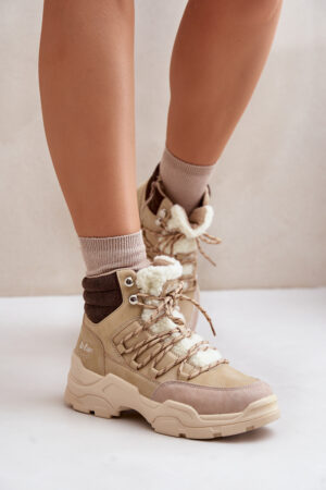 Insulated women's trappers Lee Cooper beige