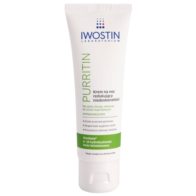 Iwostin Purritin éjszakai krém az aknéra hajlamos zsíros bőrre 40 ml-Eredeti