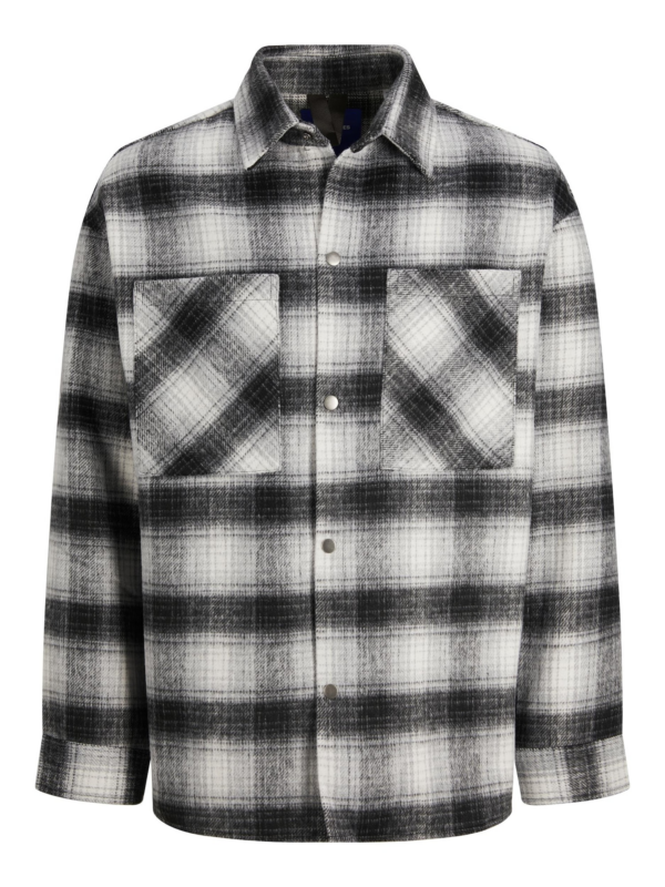 JACK & JONES Átmeneti dzseki 'Bane'  antracit / világosszürke / fehér-hu