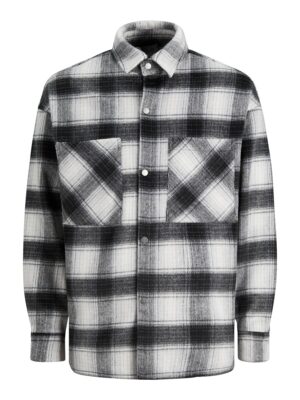 JACK & JONES Átmeneti dzseki 'Cane'  antracit / szürke melír / természetes fehér-hu