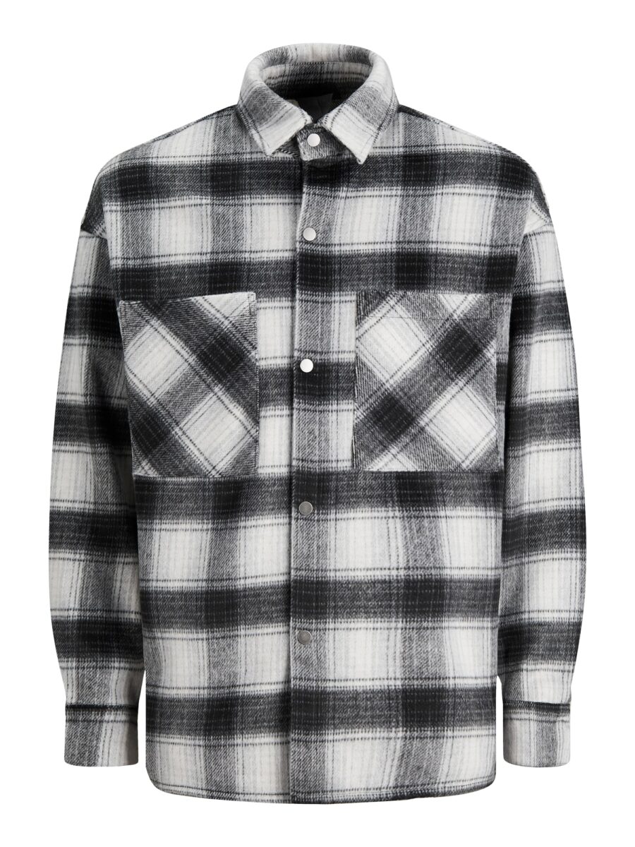 JACK & JONES Átmeneti dzseki 'Cane'  antracit / szürke melír / természetes fehér-hu