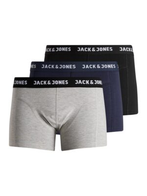 JACK & JONES Boxeralsók 'Anthony'  tengerészkék / szürke melír / fekete / fehér