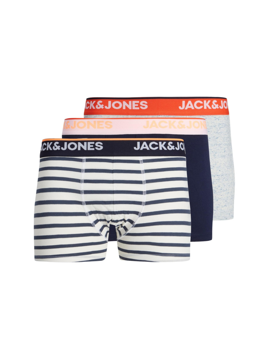 JACK & JONES Boxeralsók 'Dave'  tengerészkék / szürke melír / narancs / korál / piszkosfehér-Hungary