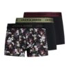 JACK & JONES Boxeralsók 'JACFlower'  zöld / borvörös / fekete / fehér-hu