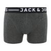 JACK & JONES Boxeralsók 'Sense'  sötétszürke / fekete / fehér