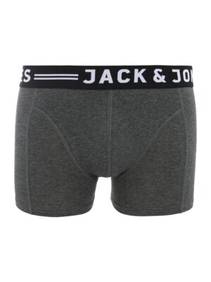 JACK & JONES Boxeralsók 'Sense'  sötétszürke / fekete / fehér