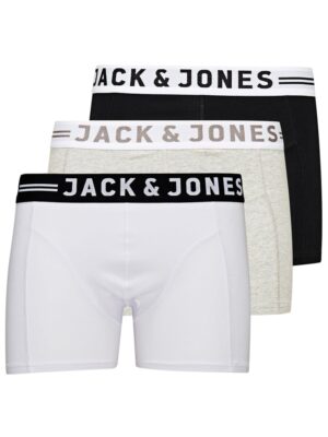 JACK & JONES Boxeralsók 'Sense'  szürke melír / fekete / fehér