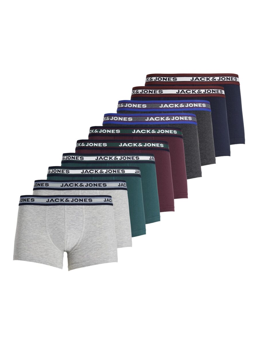 JACK & JONES Boxeralsók  sötétszürke / szürke melír / sötétzöld / borvörös-hu