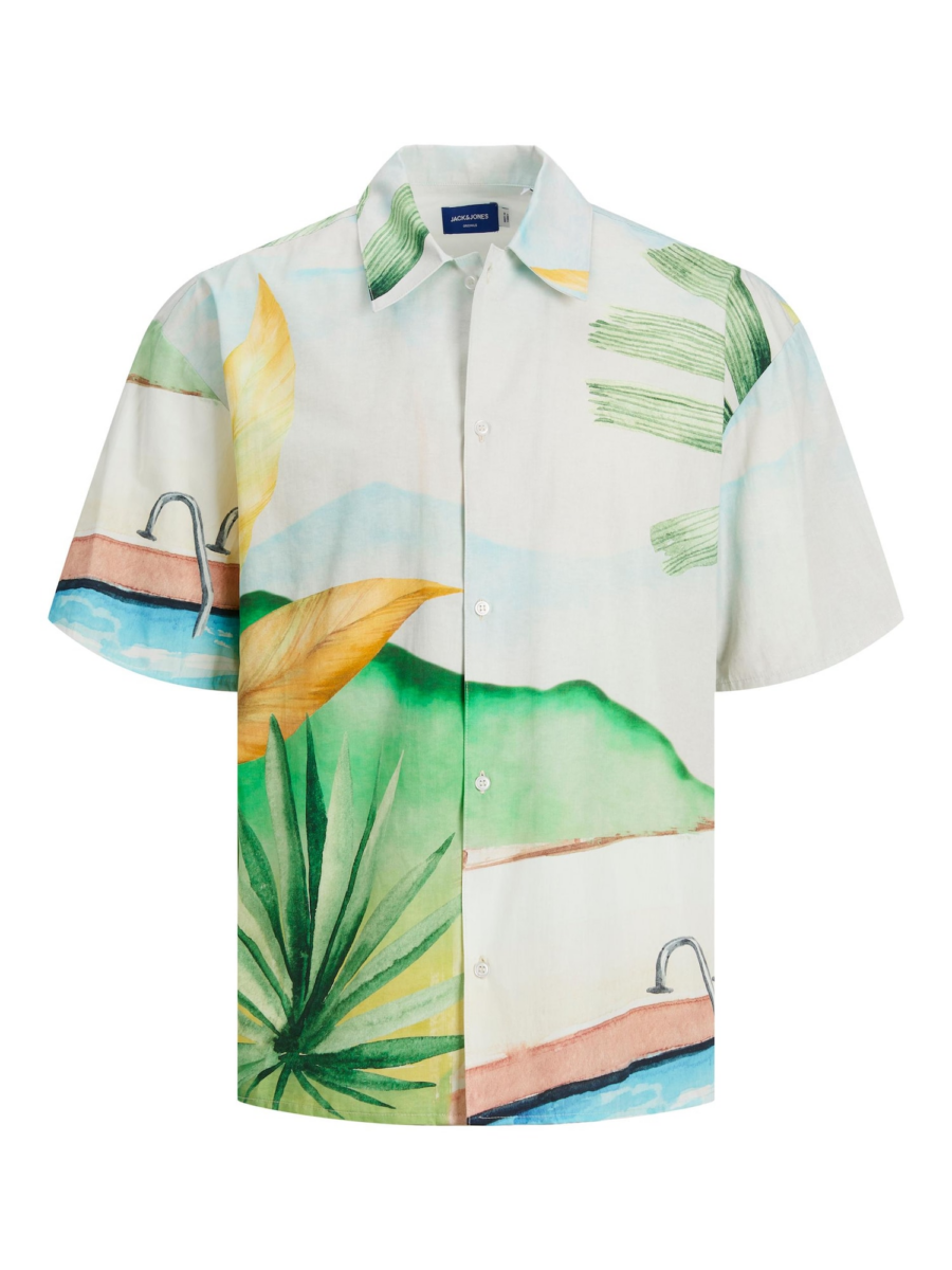 JACK & JONES Ing 'Landscape'  pasztellkék / rozsdabarna / smaragd / világos narancs-Hungary