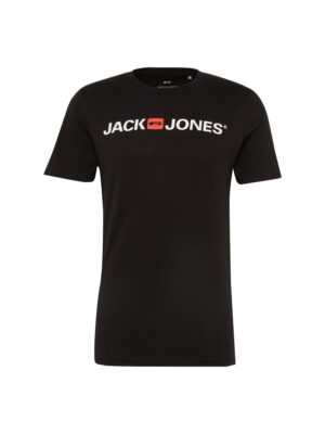 JACK & JONES Póló 'Essentials'  rikító piros / fekete / fehér