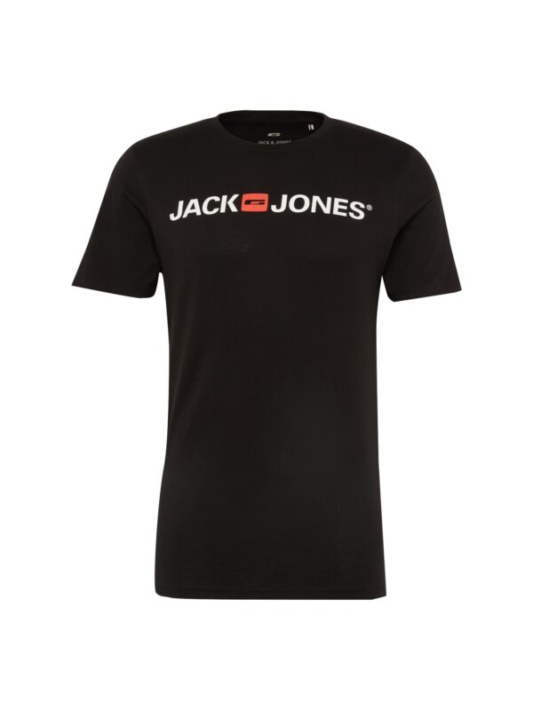 JACK & JONES Póló 'Essentials'  rikító piros / fekete / fehér