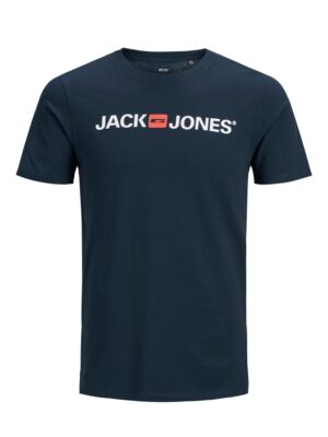 JACK & JONES Póló 'Essentials'  sötétkék / pasztellpiros / fehér