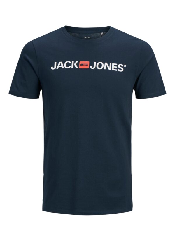 JACK & JONES Póló 'Essentials'  sötétkék / pasztellpiros / fehér