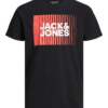 JACK & JONES Póló 'JJCorp'  piros / fekete / fehér-Hungary