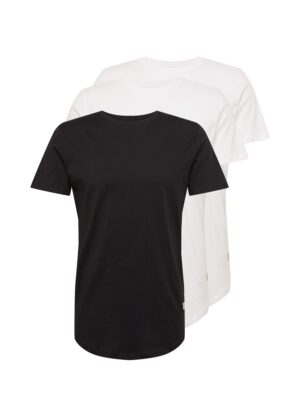 JACK & JONES Póló 'JJENoa'  fekete / fehér-hu