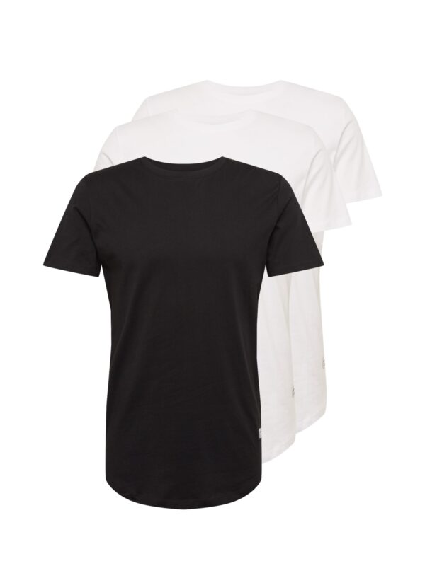 JACK & JONES Póló 'JJENoa'  fekete / fehér-hu