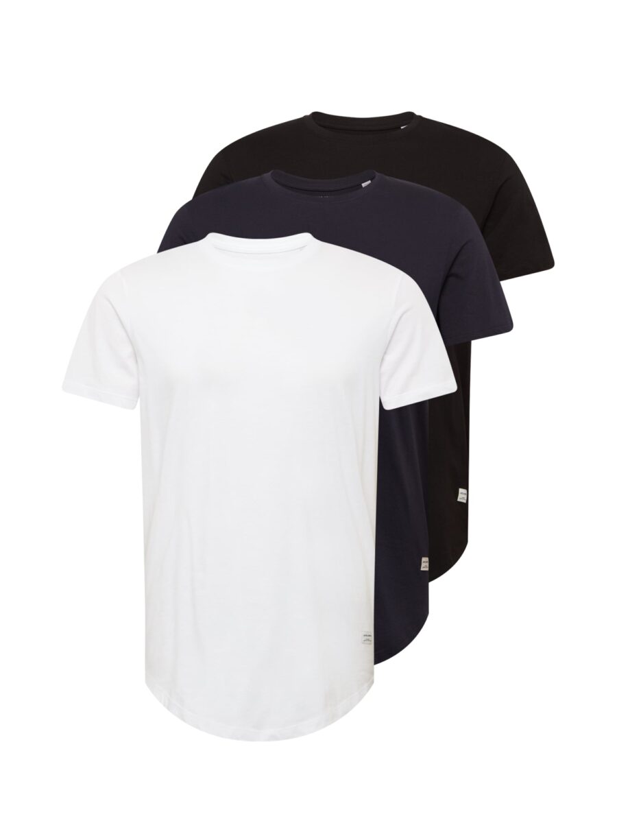 JACK & JONES Póló 'JJENoa'  tengerészkék / fekete / fehér-hu
