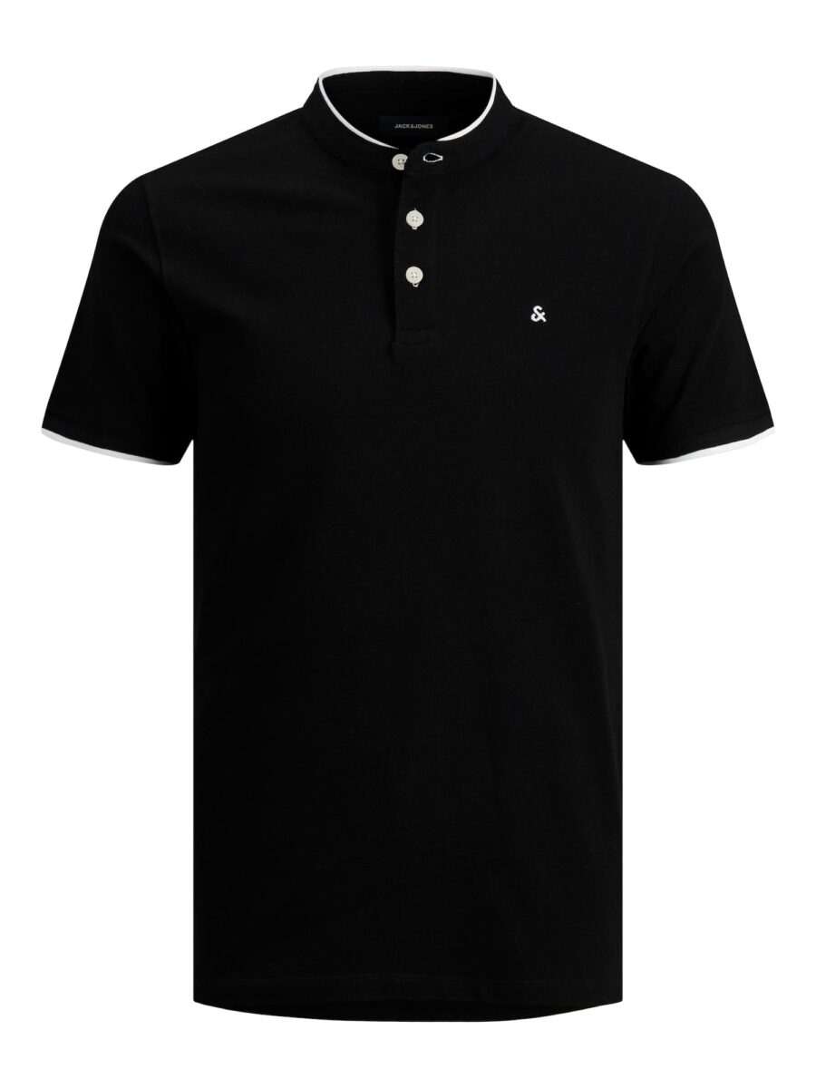 JACK & JONES Póló 'JJEPAULOS'  fekete / fehér-hu