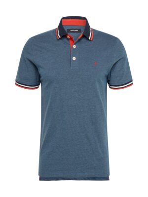 JACK & JONES Póló 'JJEPaulos'  éjkék / kék melír / rikító piros / fehér