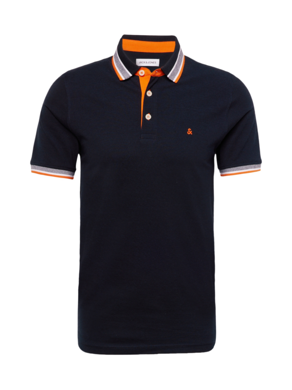 JACK & JONES Póló 'JJEPaulos'  éjkék / narancs / fehér-Ár