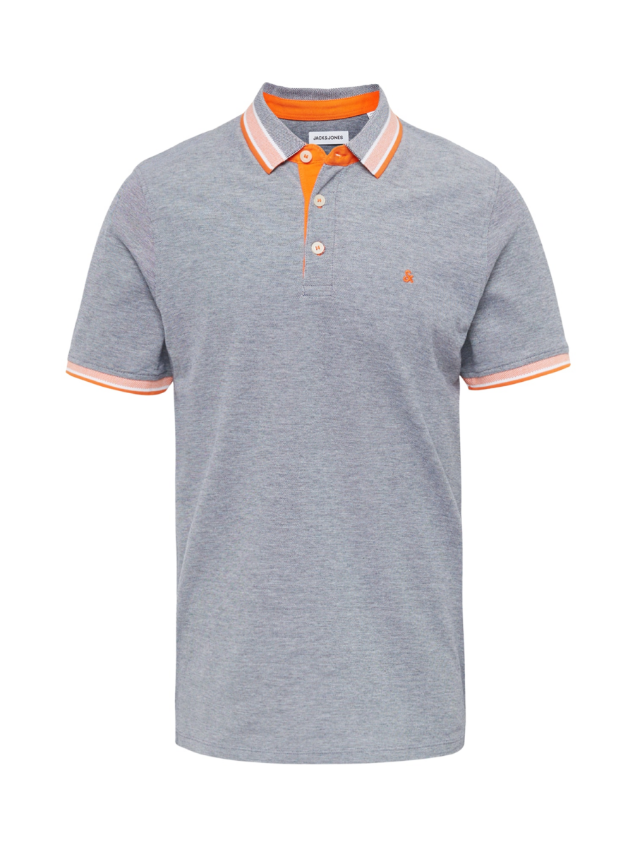 JACK & JONES Póló 'JJEPaulos'  füstkék / mandarin / fehér-Hungary