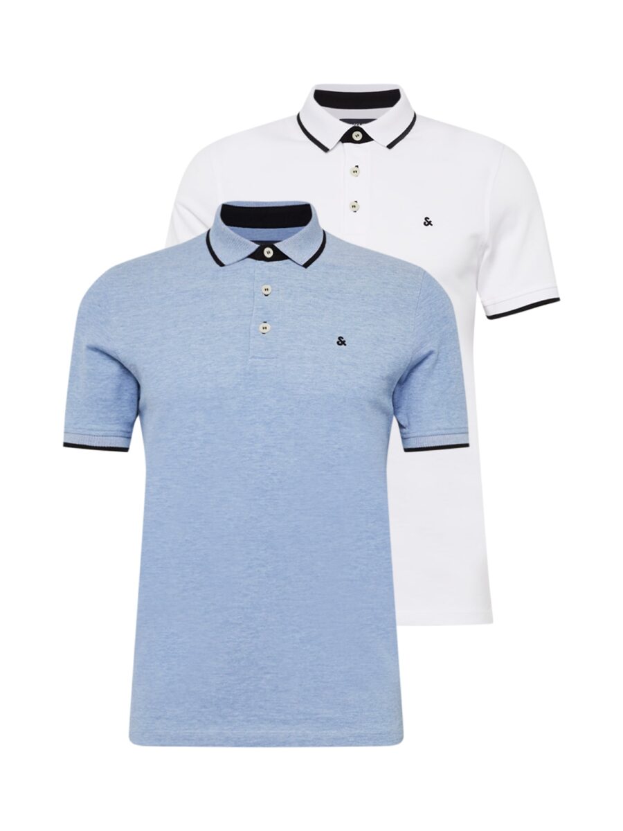 JACK & JONES Póló 'JJEPaulos'  kék / fekete / fehér-hu