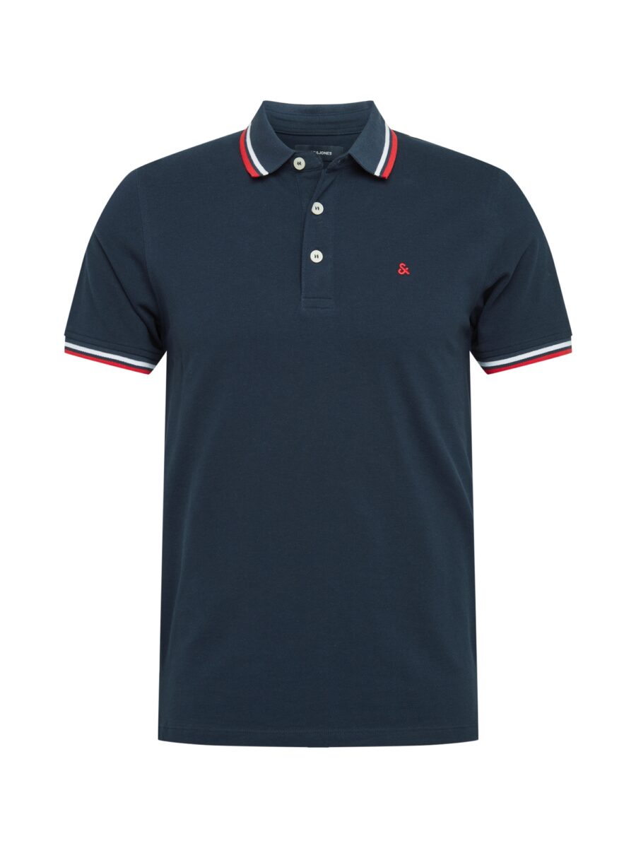 JACK & JONES Póló 'JJEPaulos'  sötétkék / piros / fehér-hu