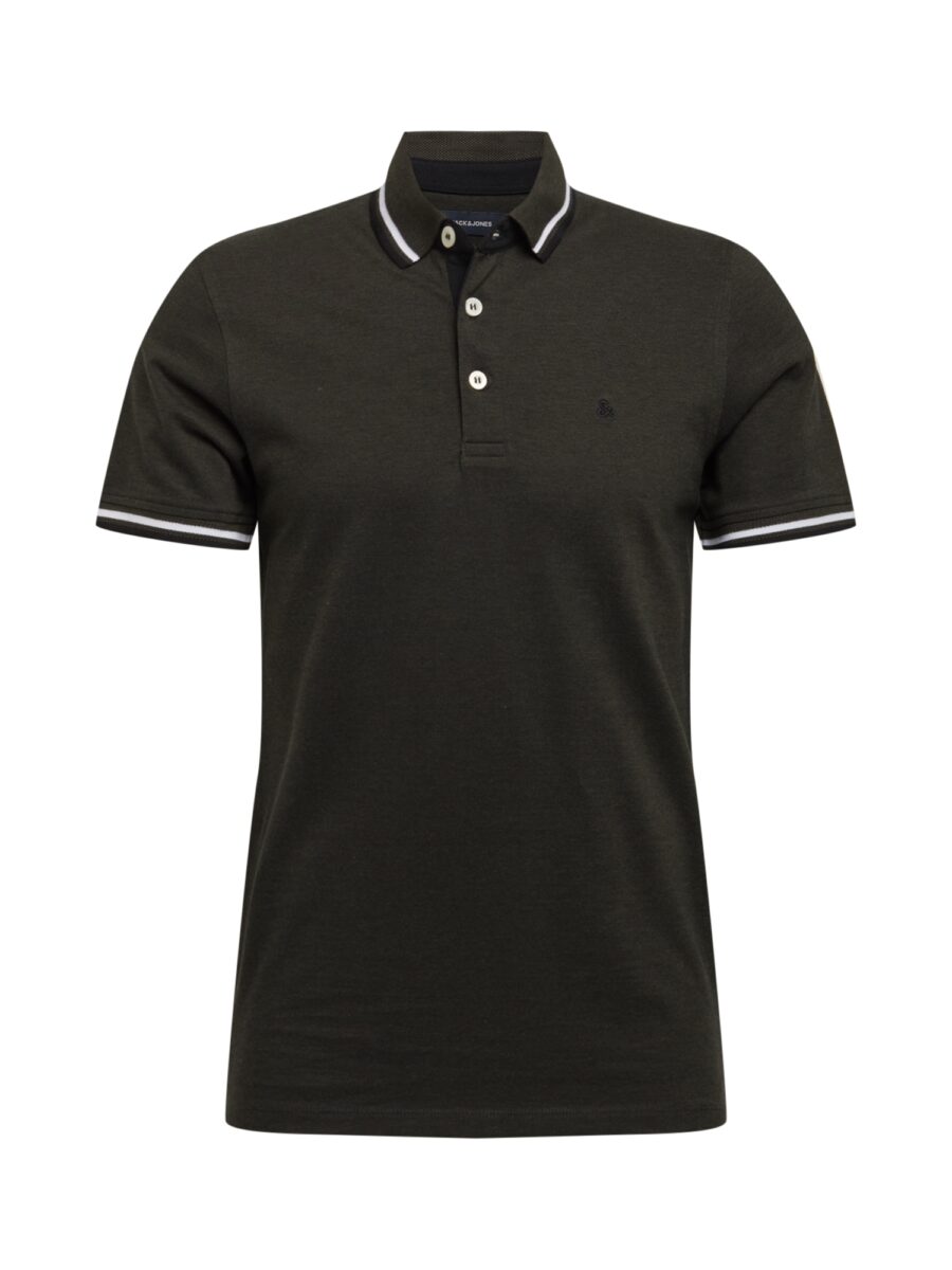 JACK & JONES Póló 'JJEPaulos'  sötétszürke / fehér-hu