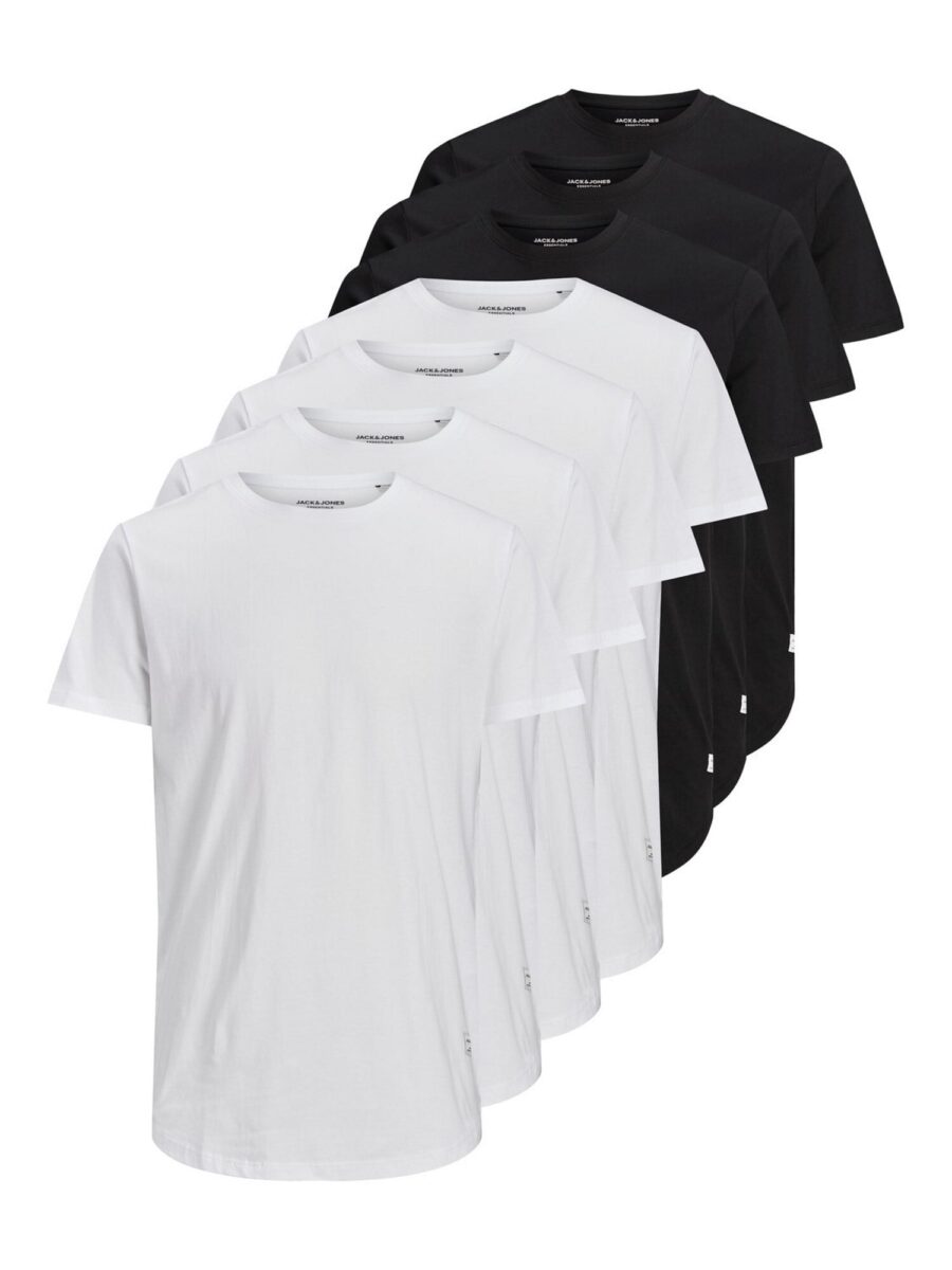 JACK & JONES Póló 'JJNoa'  fekete / fehér-hu