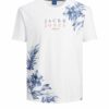 JACK & JONES Póló 'JORCALIFLO'  zafir / galambkék / sötétvörös / fehér-hu