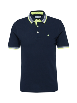 JACK & JONES Póló 'Paulos'  szürke / neonzöld / fekete-Hungary