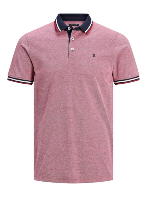 JACK & JONES Póló 'Paulos'  tengerészkék / eozin / piros / fehér