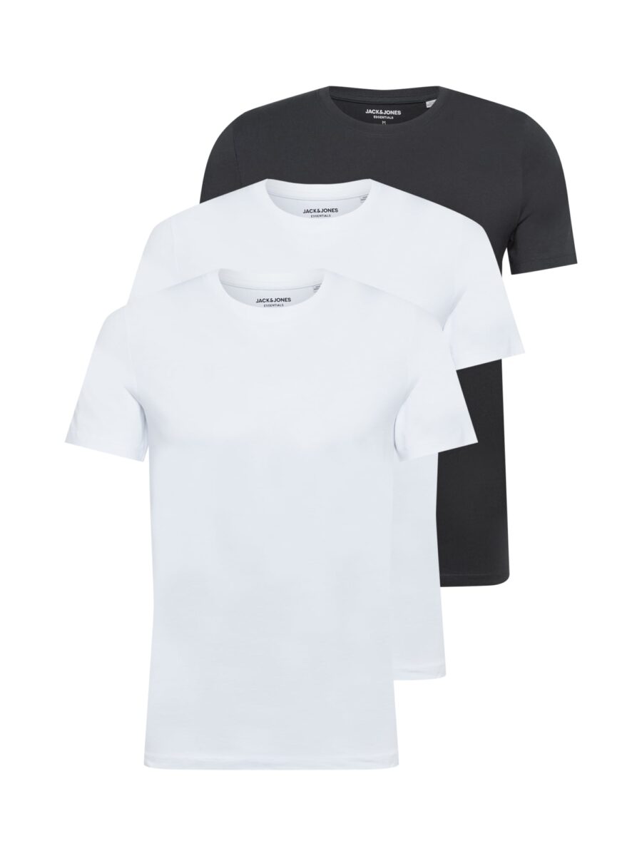 JACK & JONES Póló  fekete / fehér-hu