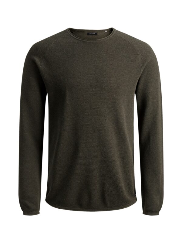 JACK & JONES Pulóver 'JJEHill'  tengerészkék / olíva / fehér