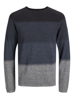 JACK & JONES Pulóver 'JJEHill'  tengerészkék / sötétkék / szürke / fekete-Hungary