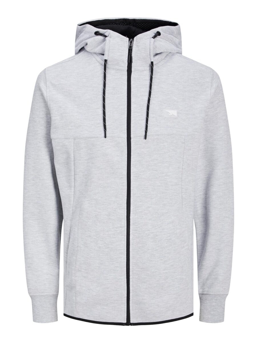 JACK & JONES Tréning dzseki 'Air'  szürke melír / fekete / fehér-hu