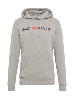 JACK & JONES Tréning póló  szürke melír / narancs / fekete