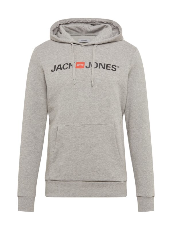 JACK & JONES Tréning póló  szürke melír / narancs / fekete
