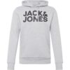 JACK & JONES Tréning póló  világosszürke / fekete